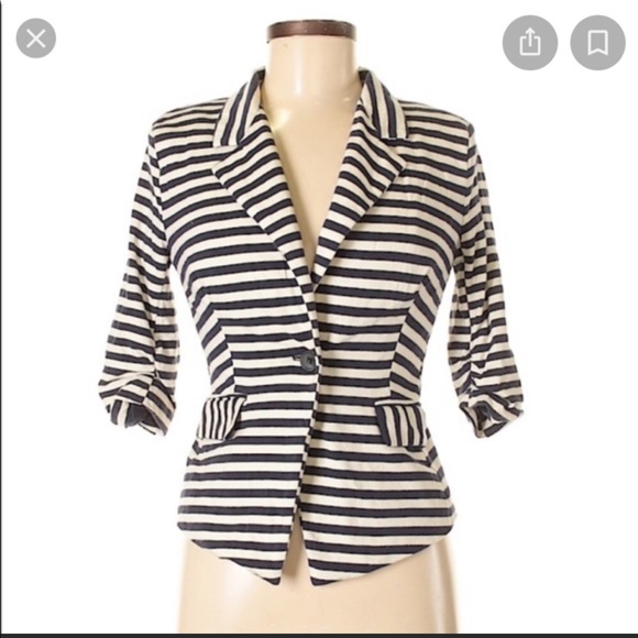 Monteau Striped Blazer M - Picture 3 of 8